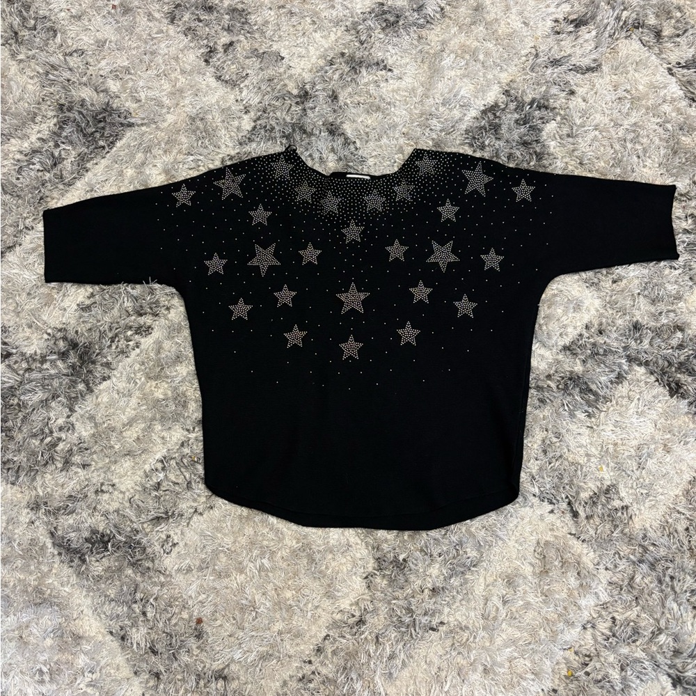 Black Starry Kids Top